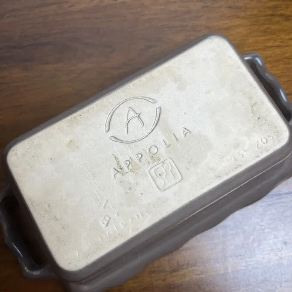 Appolia Gray Small Casserole Butter Dish With Lid Ceramic Bakeware From France